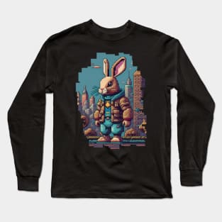 LoFi HopHop Rabbit Pixel Art Long Sleeve T-Shirt